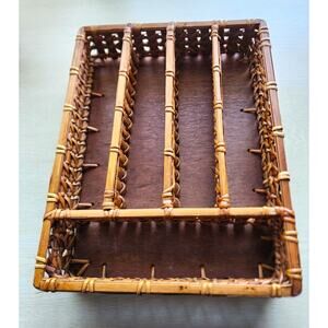 Utensil Organizer-Large-Bamboo Woven-5 Sections-Natural Wood Color-Countertop